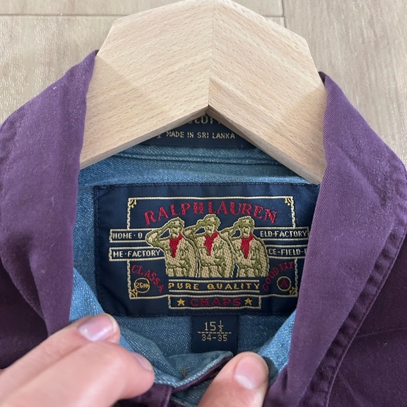 Vintage Ralph Lauren chaps Men's Purple Button-Down Shirt - Picture 2 of 4